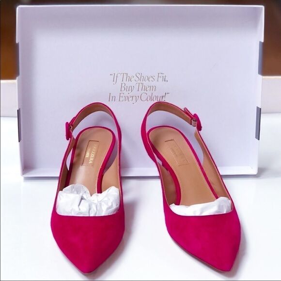 💥 HOST PICK 💥 Aquazzura Cabaret Pink Pure Sling 45 Heels - Picture 7 of 14
